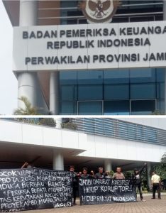 Aksi Demo di BPK RI dan Polda Jambi, Aktivis Soroti Dugaan Lelang Ulang Proyek Selesai di Muaro Jambi