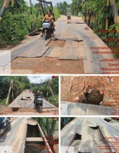 Jembatan Penghubung Desa di Kebon IX Rusak Parah, Warga Desak Bupati Muaro Jambi Segera Bertindak