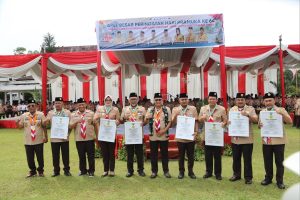 Apel Besar Hari Pramuka ke-64 di Tanjabtim, Sekda Sudirman Tegaskan Pramuka Pilar Pembentuk Karakter Pemuda